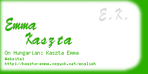 emma kaszta business card